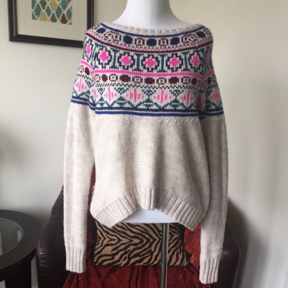 American Eagle fair isle wool sweater - Picture 1 of 4
